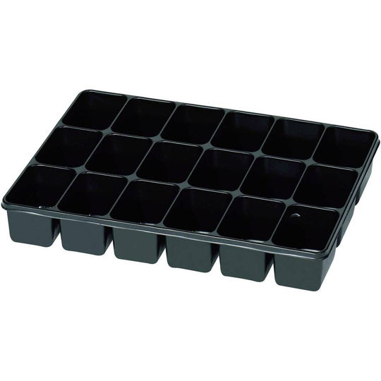 Låda (L x B x H) 335 x 235 x 50 mm Antal fack: 18 fast underavdelning