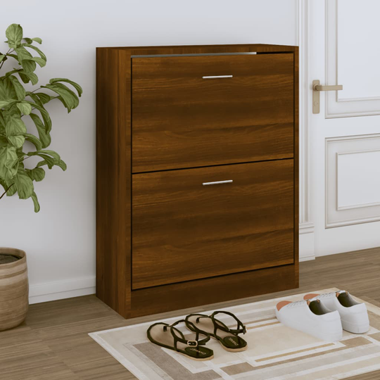 vidaXL Skoskåp brun ek 63x24x81 cm konstruerat trä