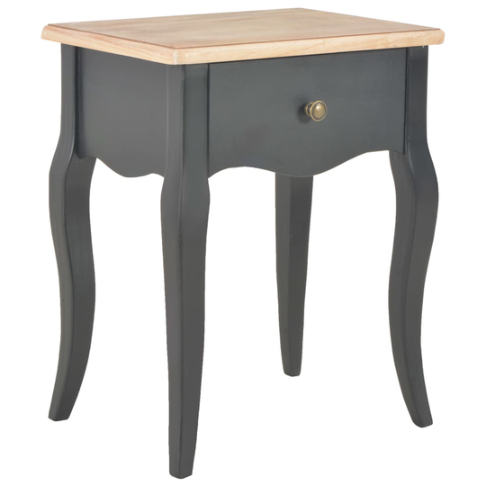 vidaXL Sängbord svart och brun 40x30x50 cm massiv furu