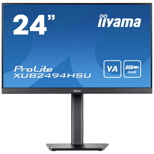 Iiyama XUB2494HSU-B2 LED-skärm 60.5 cm (23.8 tum) 1920 x 1080 pixel Full HD 4 ms USB, HDMI, DisplayPort, Hörlurar (3.5 mm) VA LED