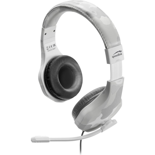 SpeedLink RAIDOR Spel Over Ear-hörlurar Over Ear Fjärrkontroll, Volymkontroll, Mikrofonljudavstängning Kamouflage, Vit