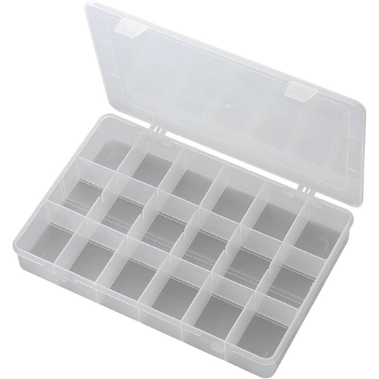 TRU COMPONENTS PP18-01 Låda (L x B x H) 278 x 192 x 43 mm Antal fack: 18 fast underavdelning