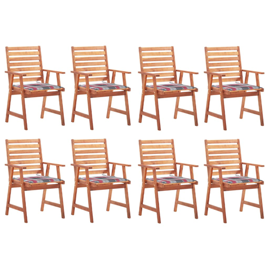 3078387 vidaXL Outdoor Stolar 8 delar med Kuddar massiv Acacia Wood (46312 + 2x46313 + 2x314069)