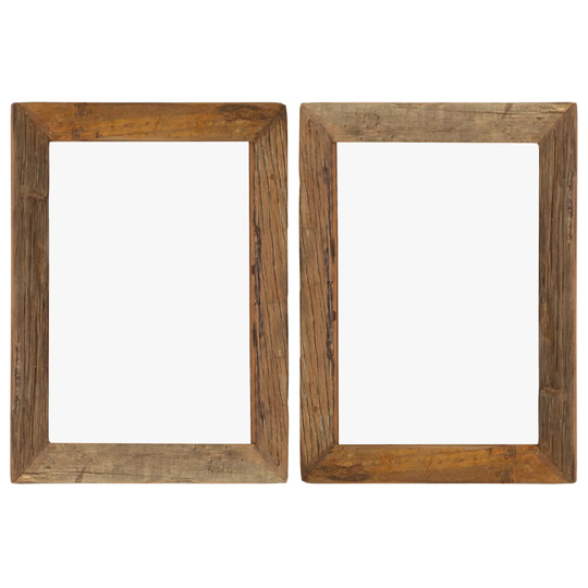 vidaXL Fotoramar 2 st 40x50 cm massivt återvunnet trä och glas