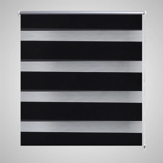 Rullgardin randig svart 120 x 230 cm transparent