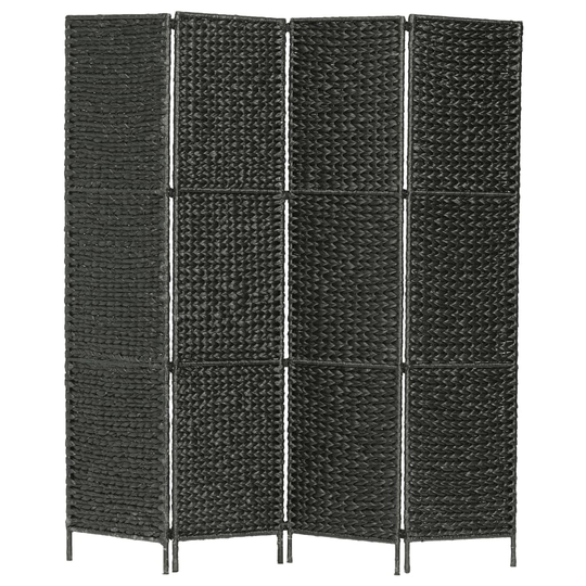 vidaXL Rumsavdelare 4-paneler vattenhyacint 154x160 cm svart
