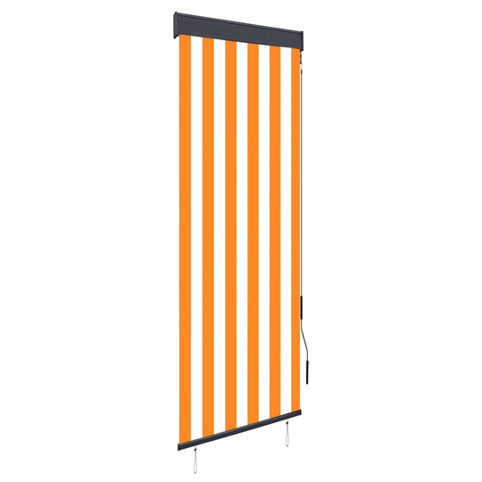 vidaXL Rullgardin utomhus 60x250 cm vit och orange