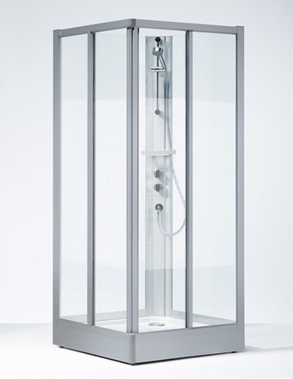 Ifö Duschkabin Solid Rektangulär Komplett SKH Art NS 900 x 900 Lyx Med Screentryckt Glas