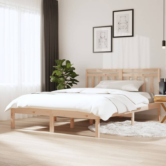 vidaXL Sängram massivt trä 120x190 cm liten dubbelsäng