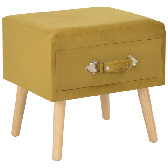 vidaXL Sängbord senapsgul 40x35x40 cm sammet