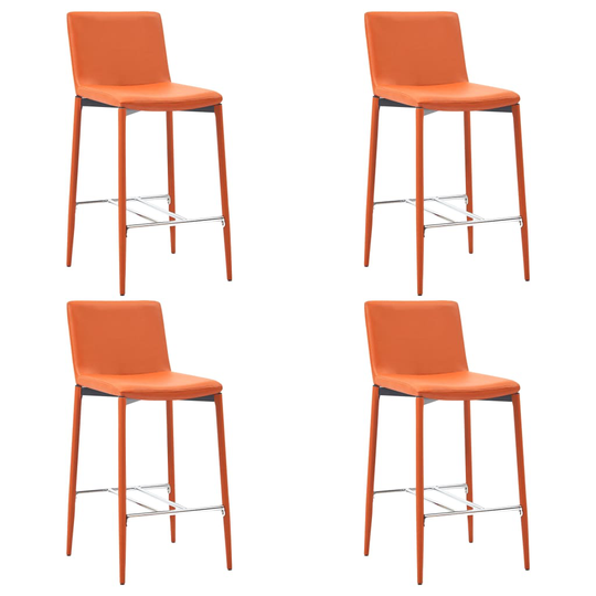vidaXL Barstolar 4 st orange konstläder