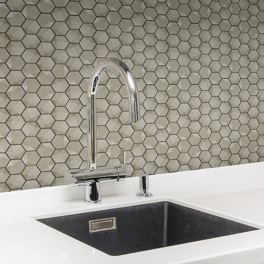 Kakel Natucer Ceramica Natural Hex Grey 3D 6x7 cm