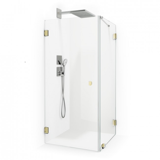 Macro Grace Swing Duschhörn - Klarglas Guld 70x70