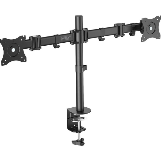 Digitus DA-90349 2x Monitor bordsfäste 38,1 cm (15) - 68,6 cm (27) Vridbar, Justerbar i höjd, Tiltbar, Svängbar, Roterbar, Stående