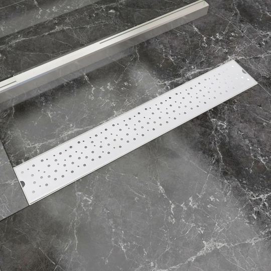 vidaXL Avlång golvbrunn bubblig 730x140 mm rostfritt stål