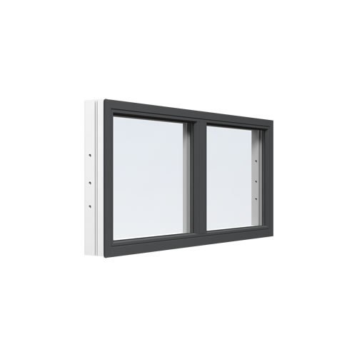 Energi Aluminium Fast fönster med mittpost 14, 15, Antracitgrå
