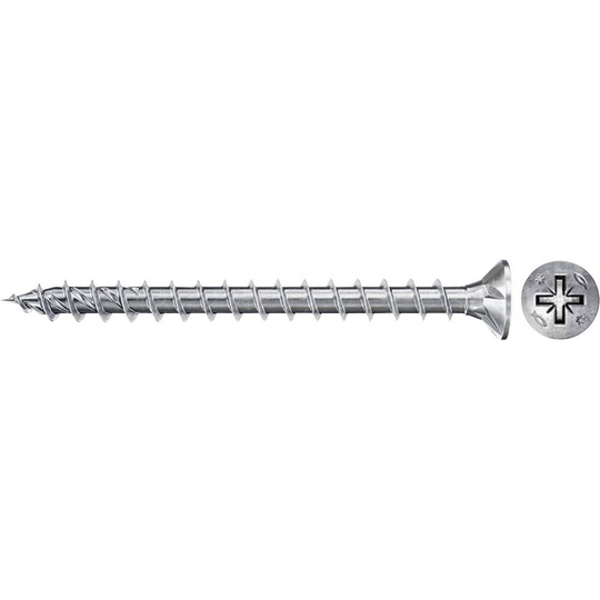 Fischer Power-Fast II CZF 670189 Spånskivs-skruv 4 mm 25 mm Stjärnskruvmejsel Pozidrivspår Stål galvaniskt förzinkad 100 st