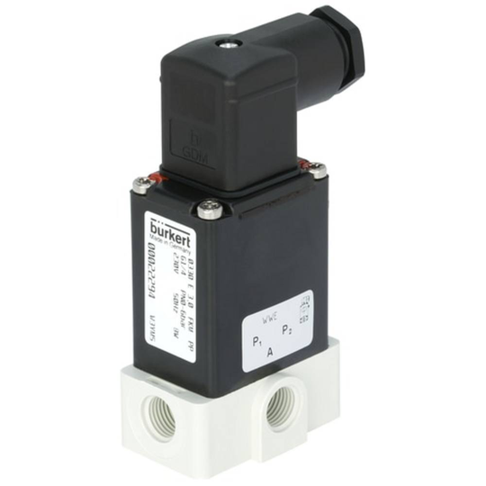 Bürkert Direktstyrd ventil 61077 0124 24 V/DC G 1/4 hylsa Nominell bredd 4 mm Kapslingsmaterial Polypropylen Tätningsmaterial FKM 1 st