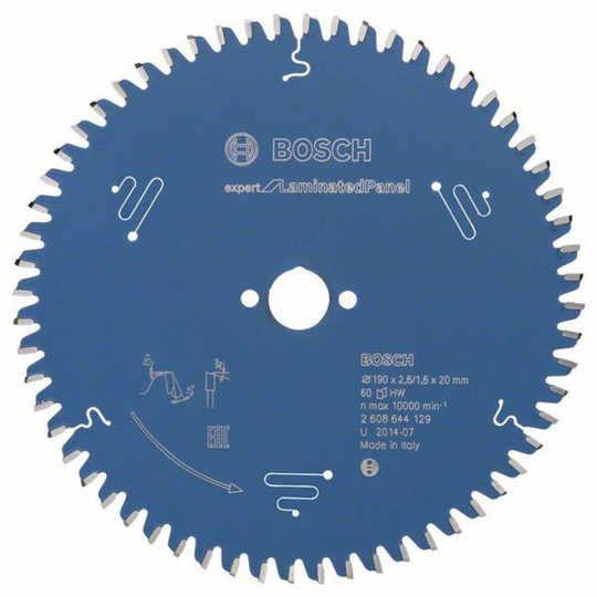 Bosch Accessories Expert for Laminated Panel 2608644129 Hårdmetall cirkelsågklinga 190 x 20 x 1.6 mm Antal tänder (per tum): 60 1 st