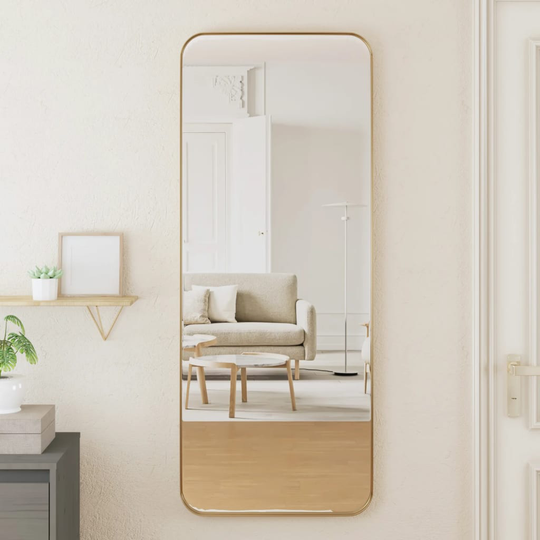 vidaXL Väggmonterad spegel guld 40x100 cm rektangulär