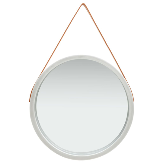 vidaXL Väggspegel med rem 60 cm silver