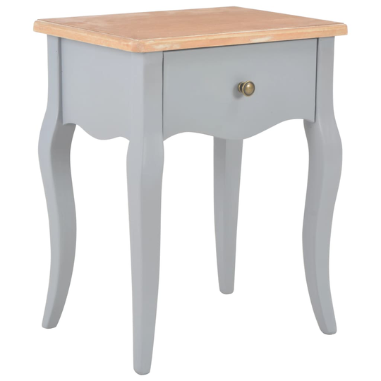vidaXL Sängbord grå och brun 40x30x50 cm massiv furu