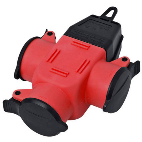 interBär 9007-002.01 3-vägs koppling Gummi 230 V Röd IP44