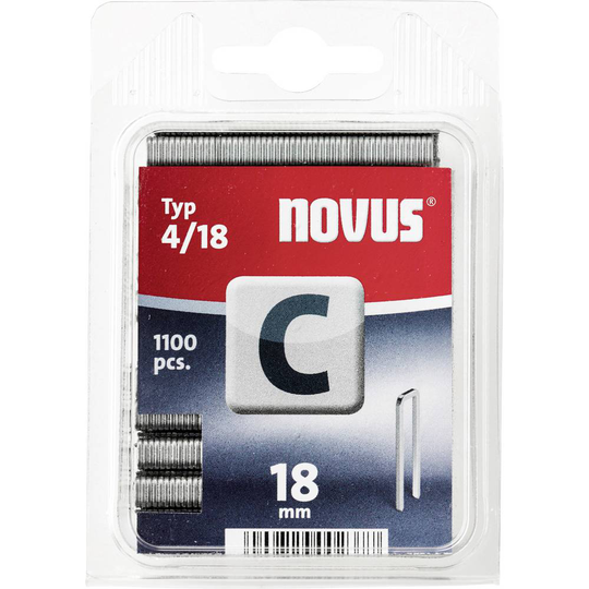 Smala klammer typ 4 1100 st Novus 105106000 N/A Mått (L x B) 18 mm x 6 mm