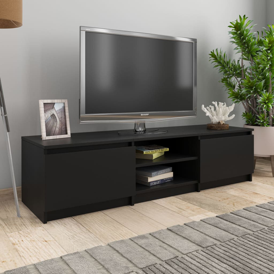 vidaXL TV-bänk svart 140x40x35,5 cm spånskiva