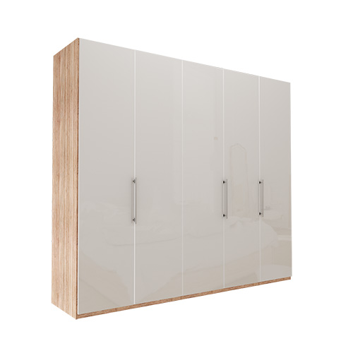 Garderob Atlanta - Ljus rustik ek 250 cm, 216 cm, Utan kornisch / ram
