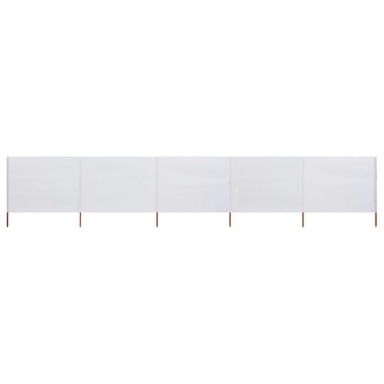 vidaXL Vindskydd 5 paneler tyg 600x120 cm sandvit