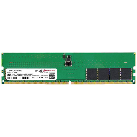 Transcend TS4GLA64V8E Internminne Desktop Modul 32 GB 1 x 32 GB DDR5-RAM 4800 MHz CL40