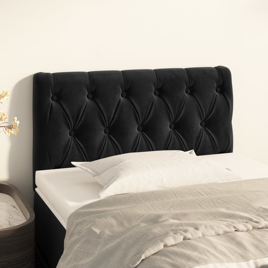 vidaXL Huvudgavel svart 80x7x78/88 cm sammet