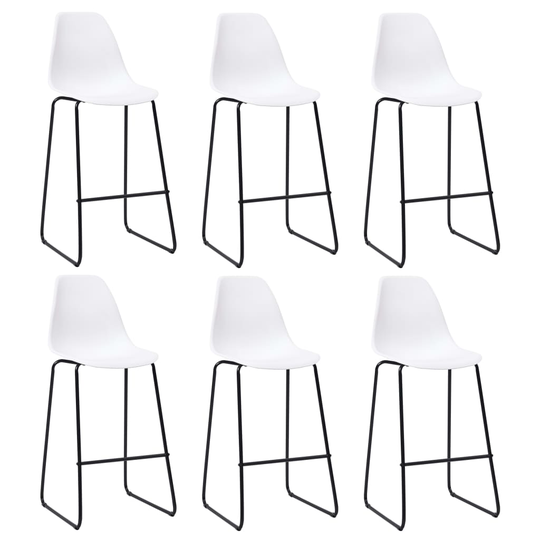 vidaXL Barstolar 6 st vit plast
