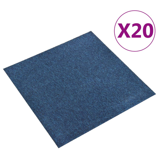 vidaXL Textilplattor 20 st 5 m² 50x50 cm mörkblå