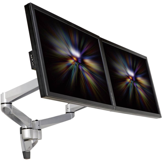 SpeaKa Professional SP-1624876 Swivel 2x Monitor-väggfäste 25,4 cm (10) - 68,6 cm (27) Tiltbar, Svängbar, Roterbar