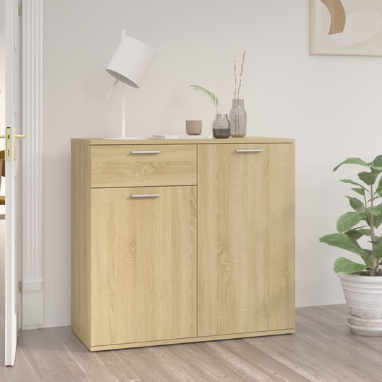 vidaXL Skänk sonoma-ek 80x36x75 cm spånskiva