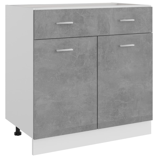 vidaXL Underskåp med låda betonggrå 80x46x81,5 cm spånskiva