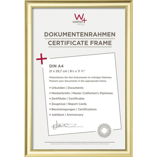 walther+ design Växelram akryl KP130G Pappersformat: DIN A4 Guld