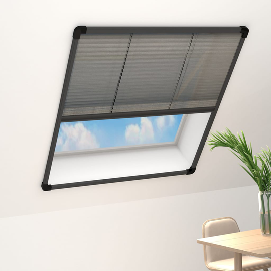 vidaXL Plisserat insektsnät för fönster aluminium antracit 120x160 cm