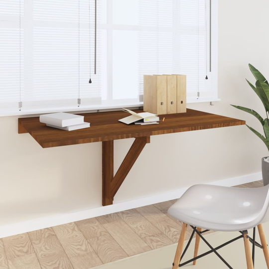 vidaXL Väggbord brun ek 100x60x56 cm konstruerat trä