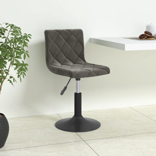 vidaXL Barstolar mörkgrå sammet