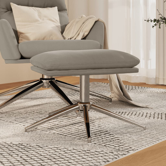 vidaXL Fotpall ljusgrå 60x60x39 cm mikrofibertyg