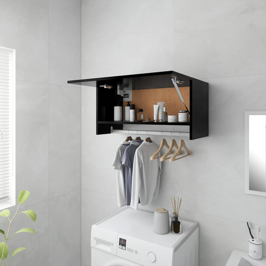 vidaXL Garderob svart 70x32,5x35 cm spånskiva