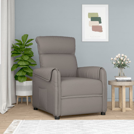 vidaXL Reclinerfåtölj taupe tyg