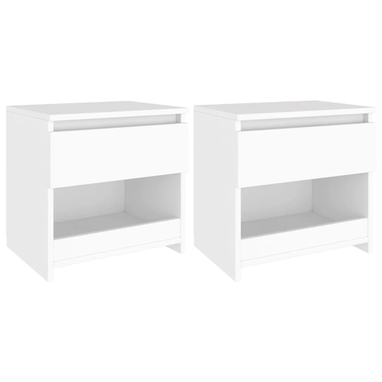 vidaXL Sängbord 2 st vit 40x30x39 cm konstruerat trä