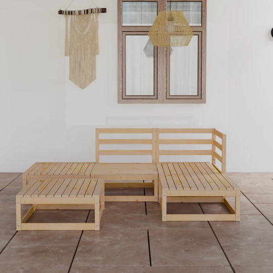 vidaXL Loungegrupp 5 delar massiv furu