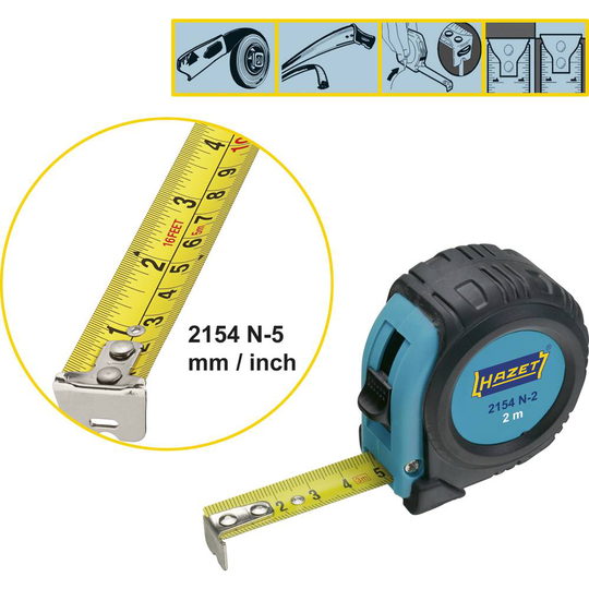 Hazet 2154N-5 Måttband 5 m Stål