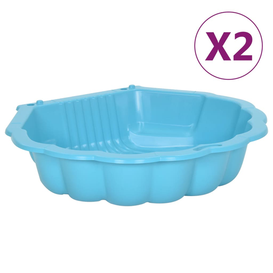 vidaXL Sandlådor 2 st blå 77x87x21 cm plast