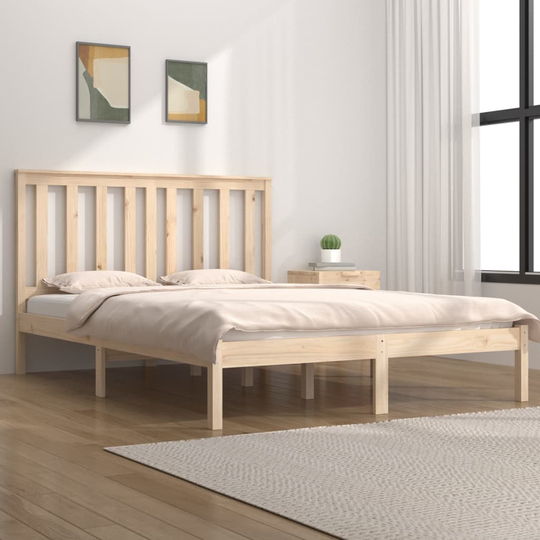 vidaXL Sängram massiv furu 180x200 cm